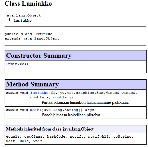 Lumiukon dokumentaatio